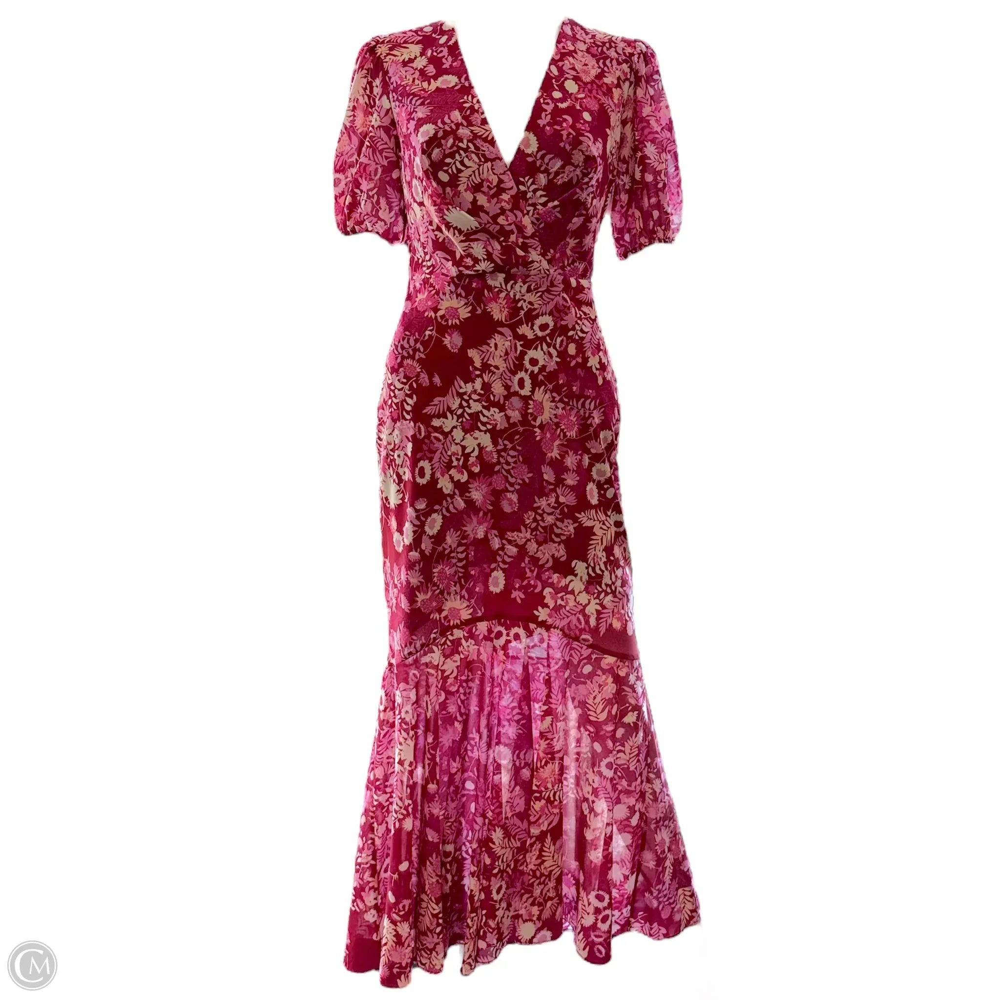 Erin V-Neck Short Puff Sleeve Midi Dress By Sachin & Babi In Floral Print, Size: 4 Off-the-shoulder Chic Trendy Erin V-Neck Short Puff Sleeve Midi Dress By Sachin & Babi In Floral Print, Size: 4 Off-the-shoulder Chic Trendy