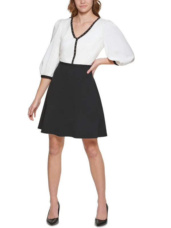 Womens Studded Mini Wear To Work Dress Tunics Prom sequined