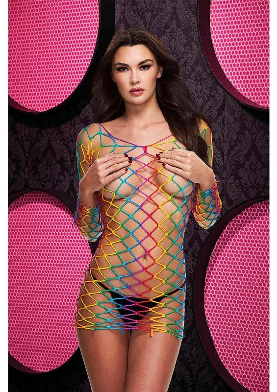Fencenet Rainbow Mini Dress Elegant Lace Mini Dress