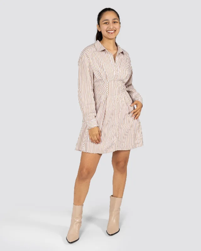 Dusty Taupe Aria Mini Dress Cozy Jersey Mini Dress