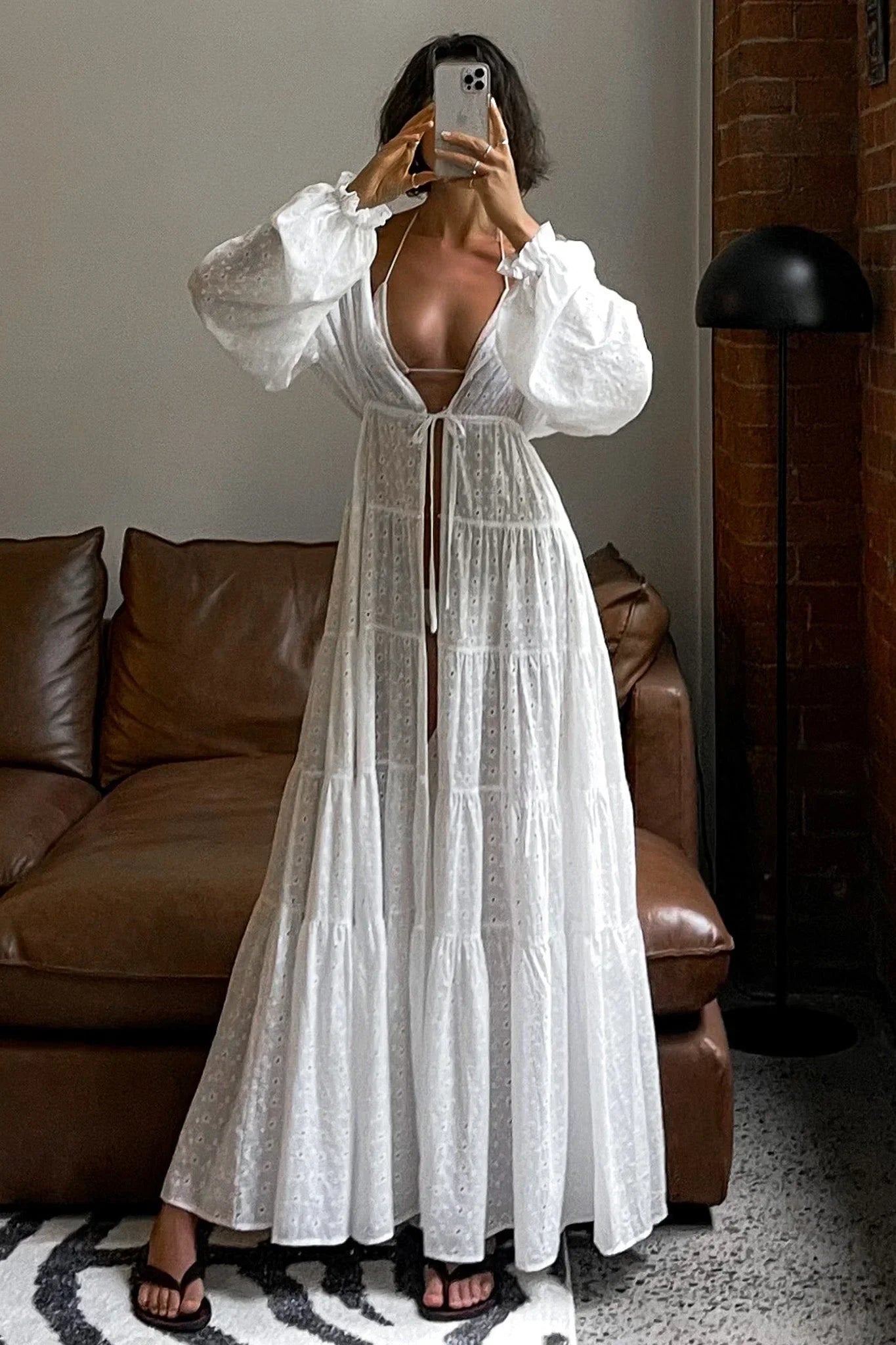 Posy Maxi Dress - White Tunics Winter warm