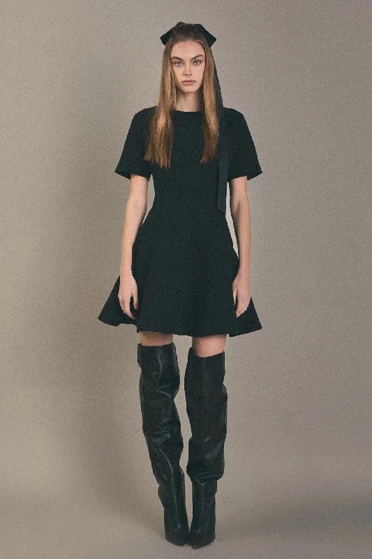 English Factory - Flare Mini Dress Cozy Ruched Mini Dress