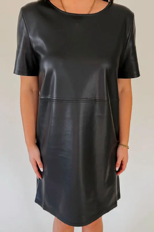 Round Neck Short Sleeve Mini Dress Elegant Mini Dress with Pleats
