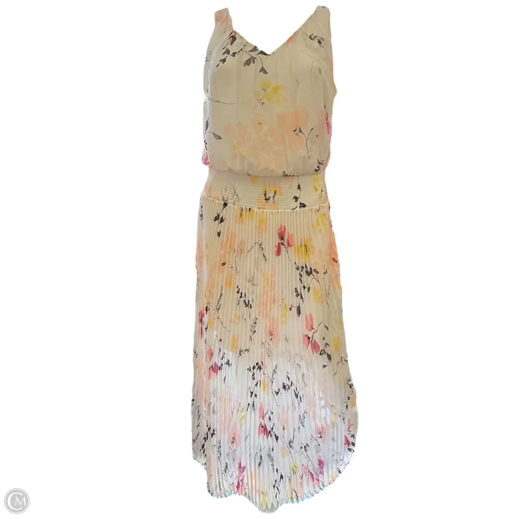 Floral-Print Soft Pleated Midi Dress By White House Black Market In Floral Print, Size: 6 Floral Print girly Floral-Print Soft Pleated Midi Dress By White House Black Market In Floral Print, Size: 6 Floral Print girly