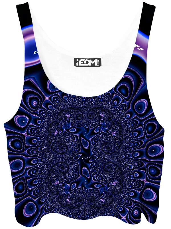 Vivid Warp Crop Top Ribbed Crop Top High Neck Heavyweight