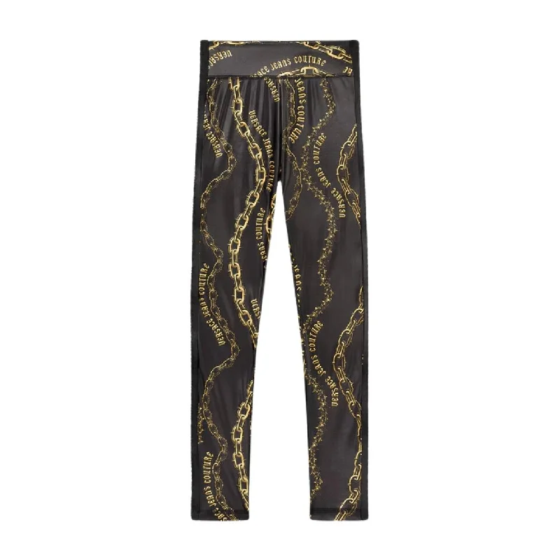 Versace Jeans Couture Chain Couture Print Black & Gold Leggings Trendy Seamless Fit Leggings Versace Jeans Couture Chain Couture Print Black & Gold Leggings Trendy Seamless Fit Leggings