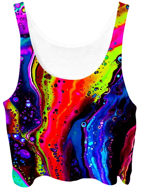 Fire Lights Crop Top Satin Blend Silk Blend Wool Blend