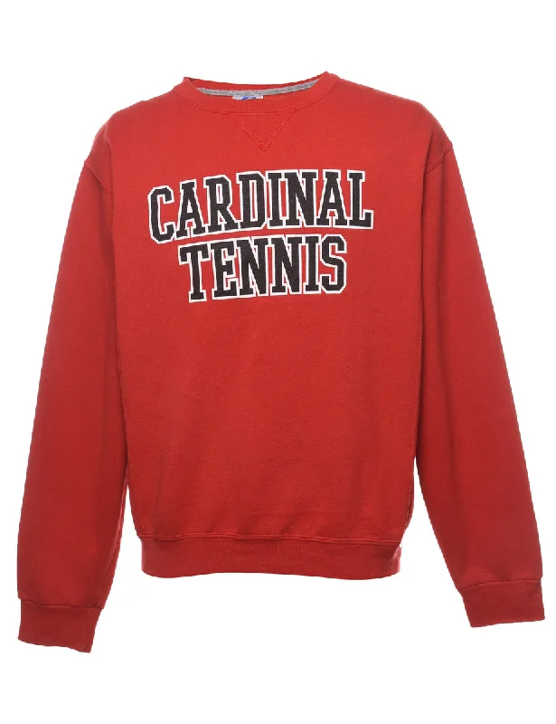 Cardinal Tennis Black & Red Printed Sweatshirt - M Hoodie Crop Top Short Trendy