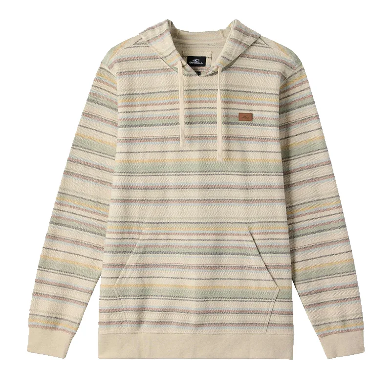 O'Neill Bravado Stripe Men's L/S Pullover Hoodie - Khaki Bell Sleeve Stylish