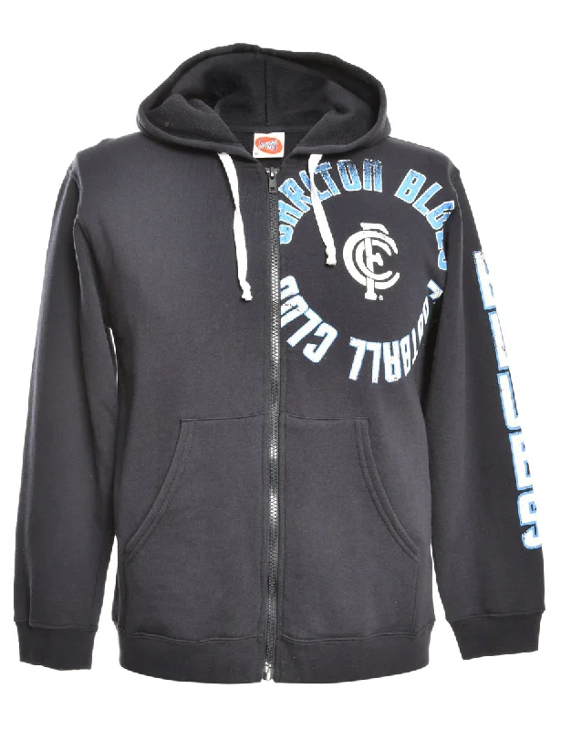 Carlton Blues  Printed Hoodie - M Hoodie with Strings Custom Fit Adjustable