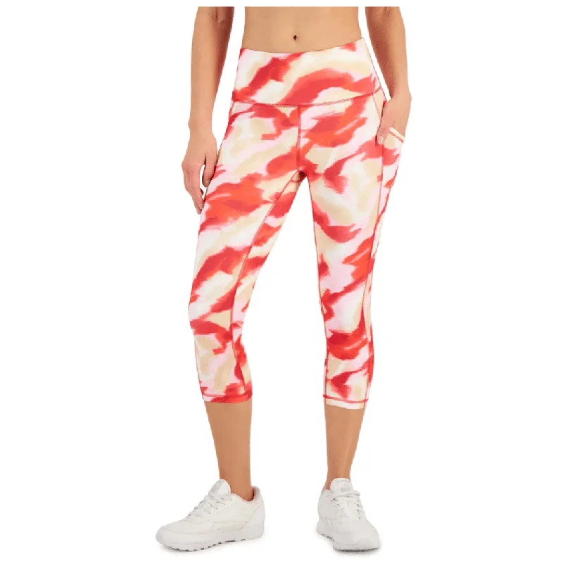 IDEOLOGY - Compression Side-Pocket Cropped Leggings Trendy High-Waist Tummy Control Leggings