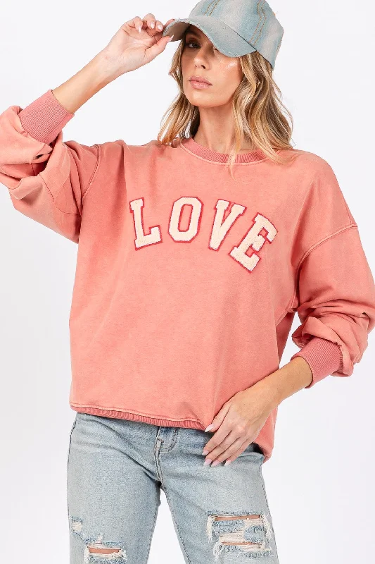 Hazel Blues® | SAGE + FIG LOVE Path Applique Drop Shoulder Sweatshirt Hoodie with Oversized Fit Loose Comfortable Hazel Blues® | SAGE + FIG LOVE Path Applique Drop Shoulder Sweatshirt Hoodie with Oversized Fit Loose Comfortable