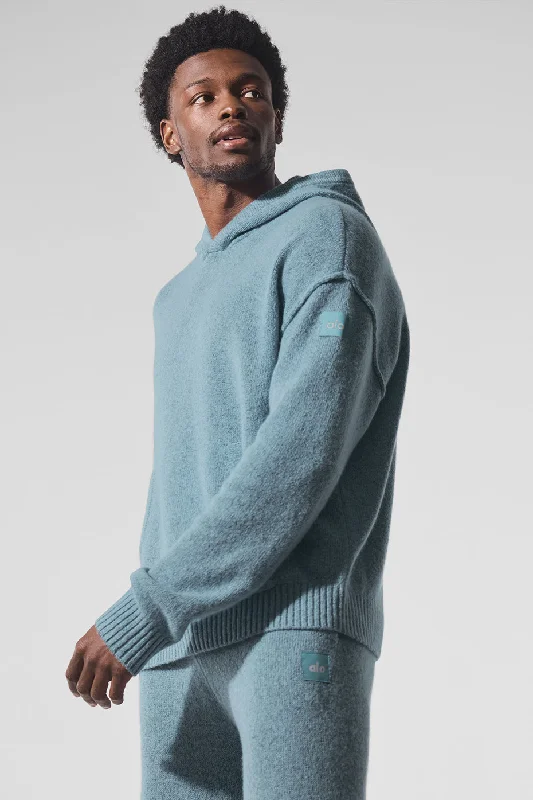 New Class Cashmere Hoodie - Celestial Blue Granite Heather Hoodie with Crew Neck Simple Timeless New Class Cashmere Hoodie - Celestial Blue Granite Heather Hoodie with Crew Neck Simple Timeless