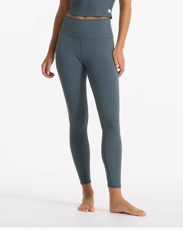 Rib Studio Legging - Stone Cozy Mid-Rise Workout Leggings