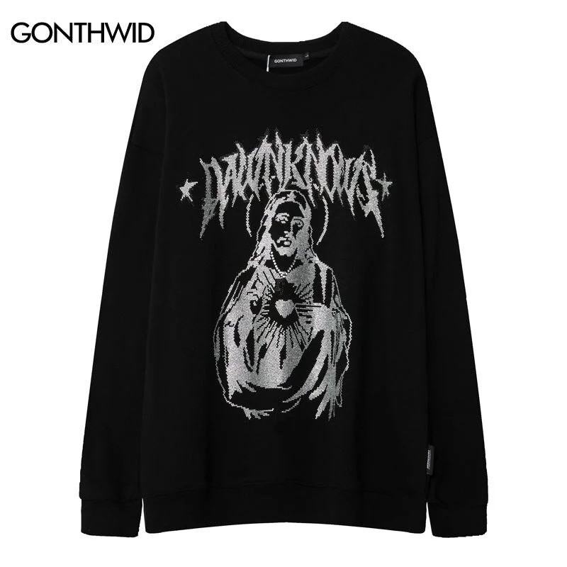 Hip Hop Hoodie Sweatshirt Harajuku Rhinestones Letter Jesus Print Pullover Streetwear Autumn Casual Cotton Loose Hoodies Hoodie with V-Neck Classic Versatile Hip Hop Hoodie Sweatshirt Harajuku Rhinestones Letter Jesus Print Pullover Streetwear Autumn Casual Cotton Loose Hoodies Hoodie with V-Neck Classic Versatile