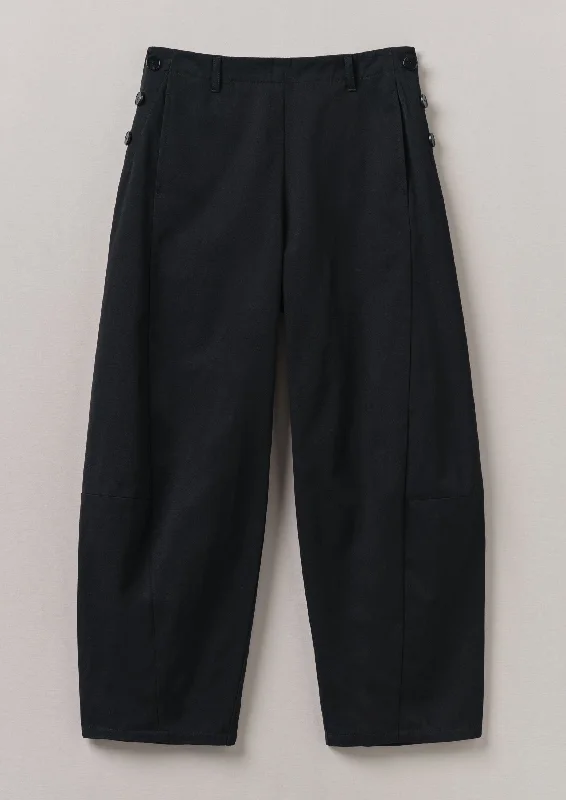Twisted Seam Cotton Linen Trousers | Black Trousers sophisticated sleek