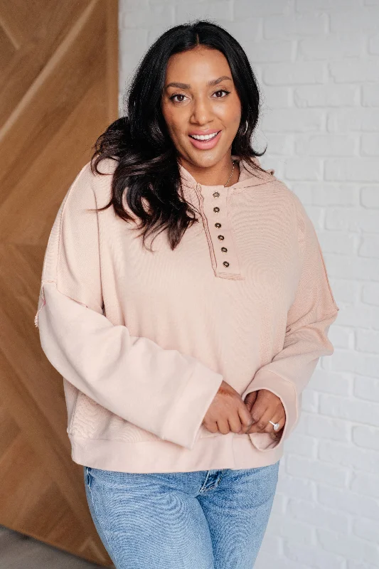 Hazel Blues® | Throwback Heartthrob Hoodie in Beige Hoodie with V-Neck Classic Versatile Hazel Blues® | Throwback Heartthrob Hoodie in Beige Hoodie with V-Neck Classic Versatile
