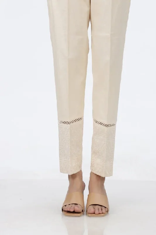Lakhany 01 Piece Cambric Trousers LSM-T-2527-Beige Trousers Yoga Stretchy