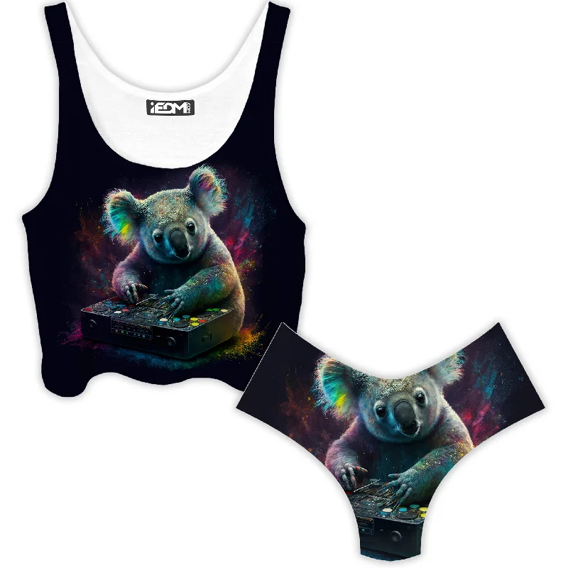 Koala Remix Crop Top and Booty Shorts Combo Zippered Front Buttoned Front Snap Front Koala Remix Crop Top and Booty Shorts Combo Zippered Front Buttoned Front Snap Front