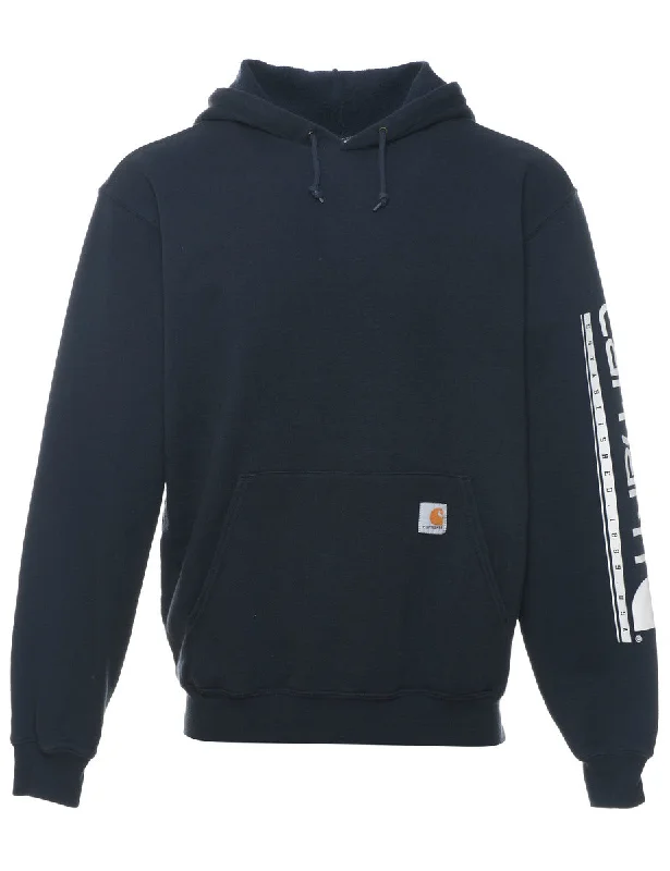 Carhartt Hooded Black Sweatshirt - M Hoodie with Hood Adjustable Protection