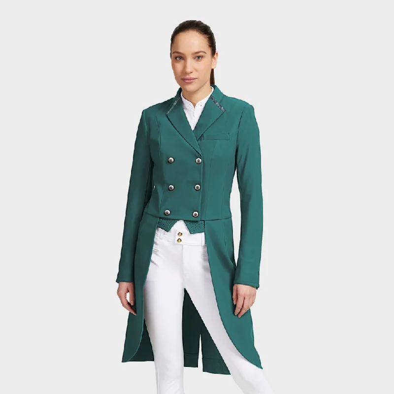 Samshield Frac Premium Dressage Tail Coat Posy Green Faux Fur Real Fur Shearling