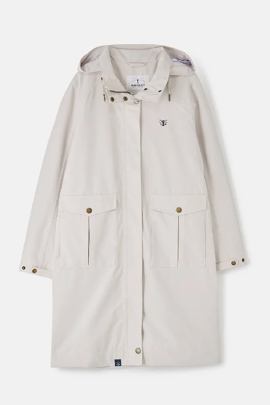 LightHouse Annika Coat Cream Zip Front Button Front Snap Front