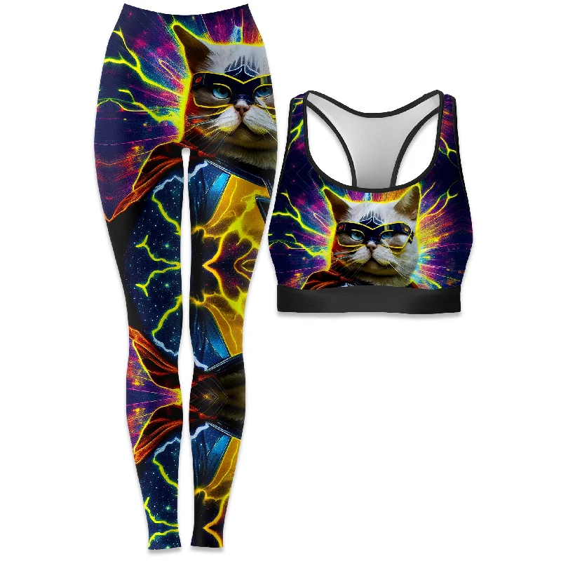 Cat Hero Rave Bra and Leggings Combo Chic Workout Leggings