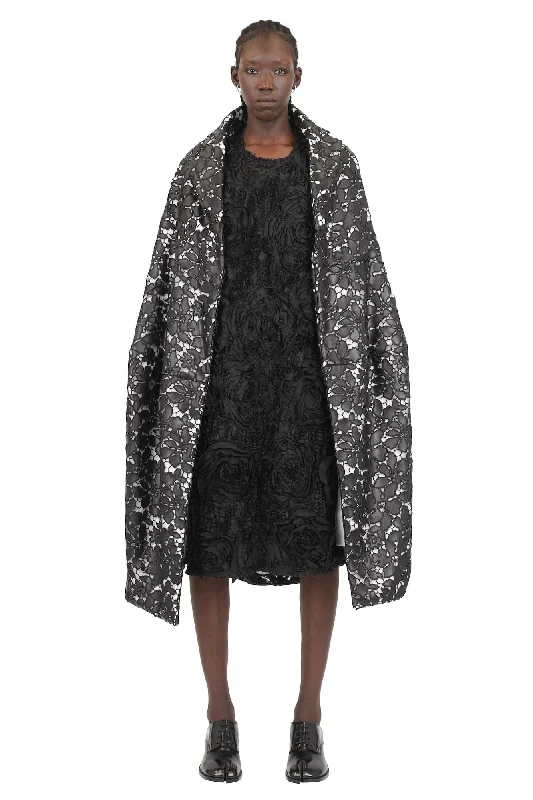 Comme des Garçons Faux Leather Floral Coat Trapeze Tunic Caftan