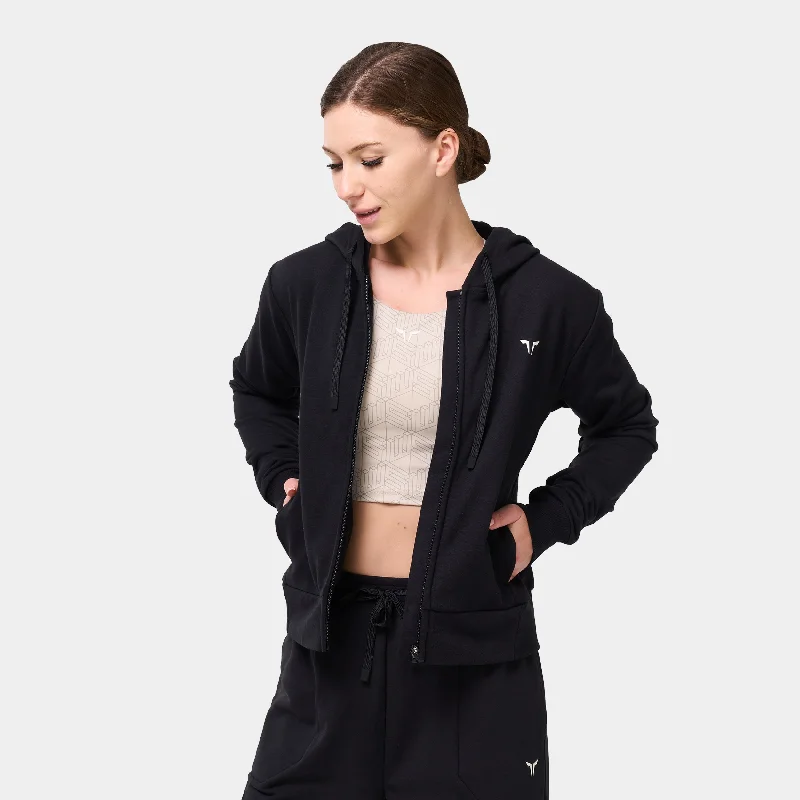 Slim Fit Hoodie - Black Hoodie with Batwing Sleeves Loose Dramatic