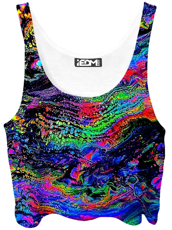 Galactic Drip Crop Top Boxy Fit Fitted Loose