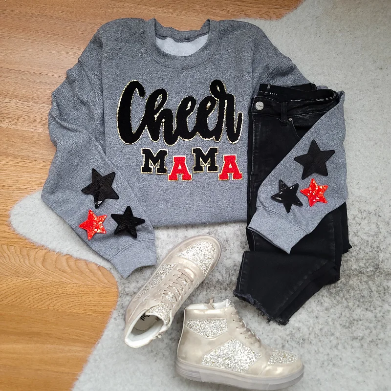Hazel Blues® | Cheer Mama Chenille Sweatshirt Hoodie with Full-Zip Functional Layering Hazel Blues® | Cheer Mama Chenille Sweatshirt Hoodie with Full-Zip Functional Layering
