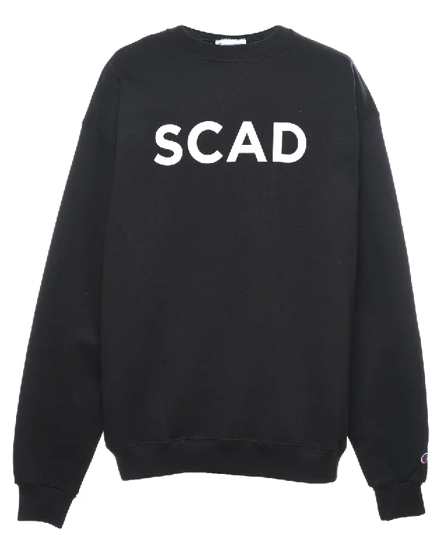 Champion Scad Printed Sweatshirt - XL Hoodie with Monochrome Minimalist Simple