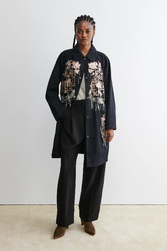 Myco Coat Satin Silk Chiffon