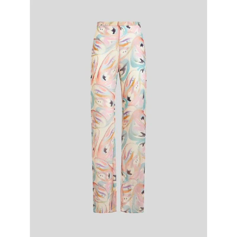 Silk Trousers With Butterfly Pattern Trousers Recommended Stylist