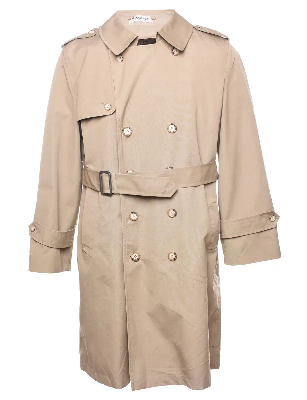 Austin Manor Double Breasted Trench Coat - M Knit Woven Fleece