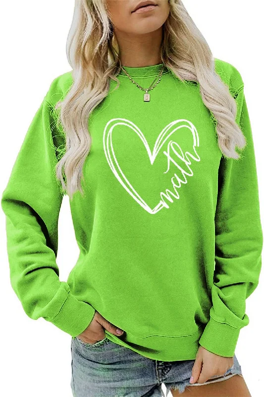 WOMEN HEART PRINTING CASUAL ROUND NECK PULLOVER Short Sleeve Top
