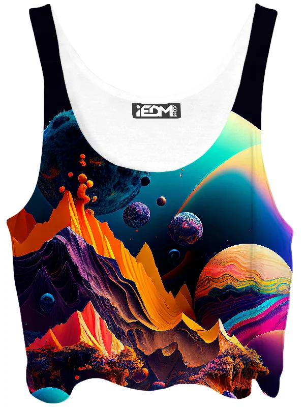 Solar System Crop Top Satin Blend Silk Blend Wool Blend