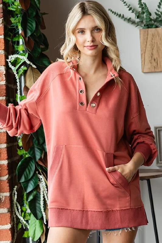 Hazel Blues® | First Love Grommet Split Neck Kangaroo Pocket Sweatshirt Hoodie with Thumb Holes Functional Cozy Hazel Blues® | First Love Grommet Split Neck Kangaroo Pocket Sweatshirt Hoodie with Thumb Holes Functional Cozy