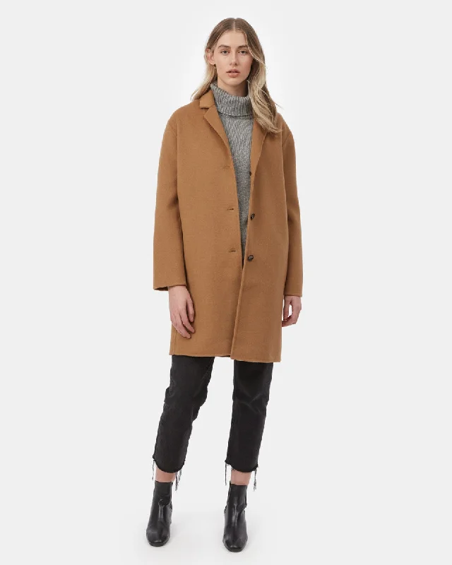 Wool Longline Coat Suede Faux Fur Shearling