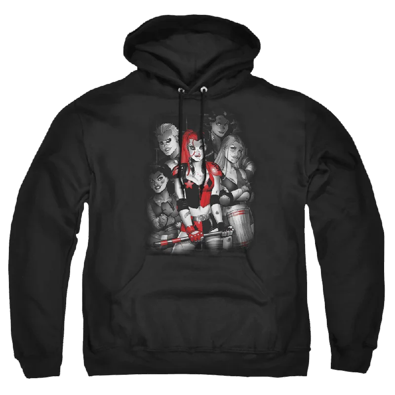 Batman Bad Gals Bw - Pullover Hoodie Button Front Sweater