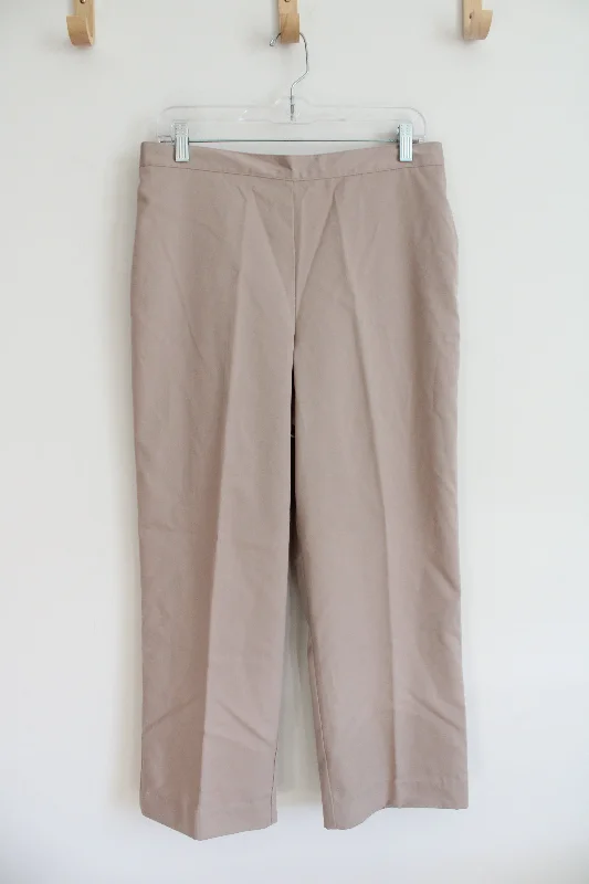 Alfred Dunner Tan Trouser Pants | 12 Trousers High Rise Slim Fit