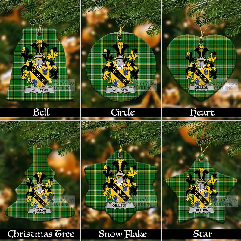 Gillson Irish Clan Tartan Christmas Ceramic Ornament with Coat of Arms Trench Raincoat Windbreaker Gillson Irish Clan Tartan Christmas Ceramic Ornament with Coat of Arms Trench Raincoat Windbreaker