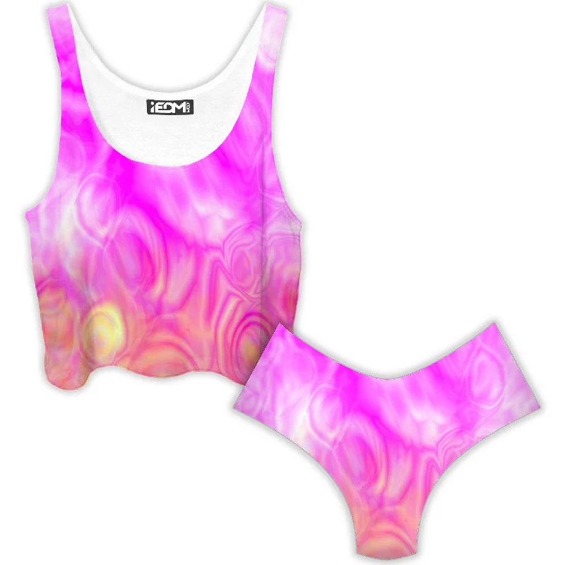 Daydream Crop Top and Booty Shorts Combo Boxy Fit Fitted Loose