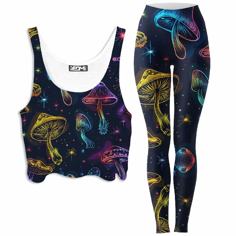 Magic Dreams Crop Top and Leggings Combo Embroidered Appliqued Beaded