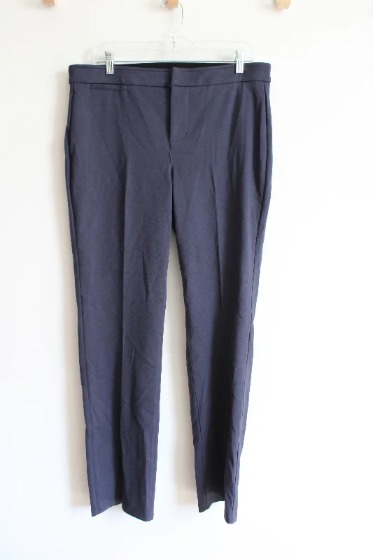 NYDJ Lift Tuck Technology Navy Trouser Pants | 10 Trousers Striped Patterned
