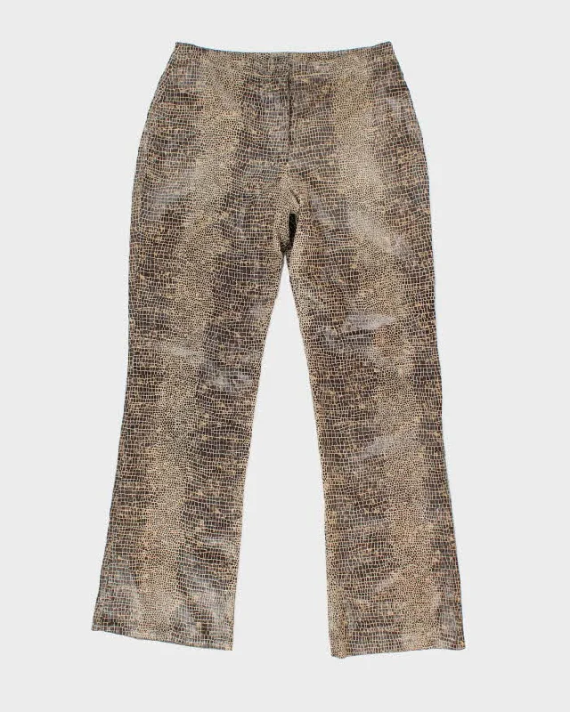 Vintage Danier Snake Print Leather Trousers - W28 L29 Trousers Party Sparkling
