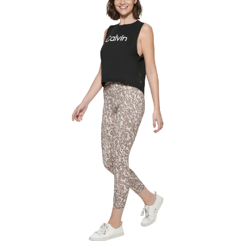 CALVIN KLEIN - Printed High-Rise 7/8 Leggings Fashionable Smooth Fit Leggings