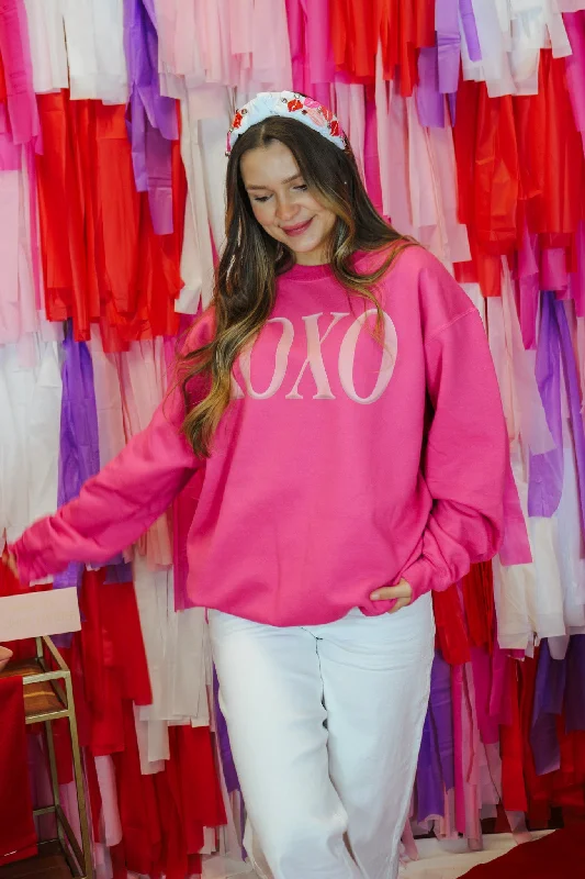XOXO Hot Pink Sweatshirt Hoodie with Reflective Safety Nightwear