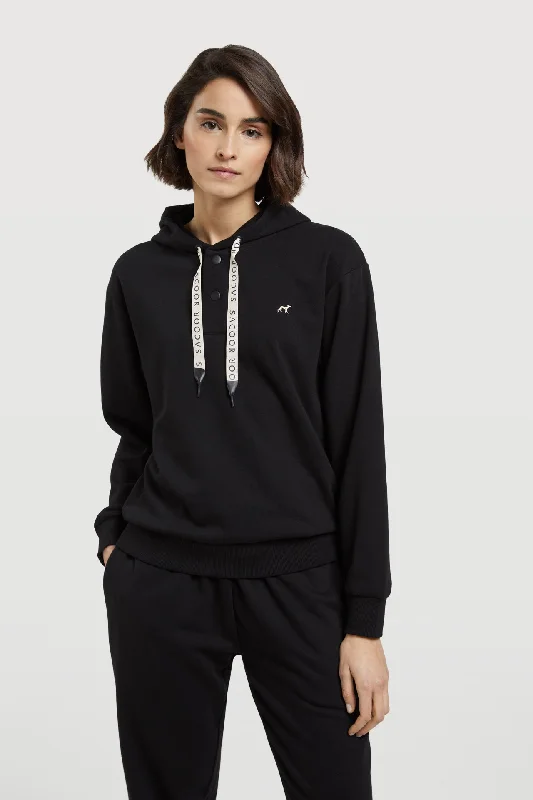 Hooded Sweatshirt Hoodie with Button Classic Timeless