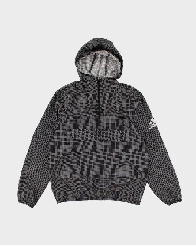 Adidas Checked Pullover Windbreaker Jacket - S Wide Sleeve Pullover